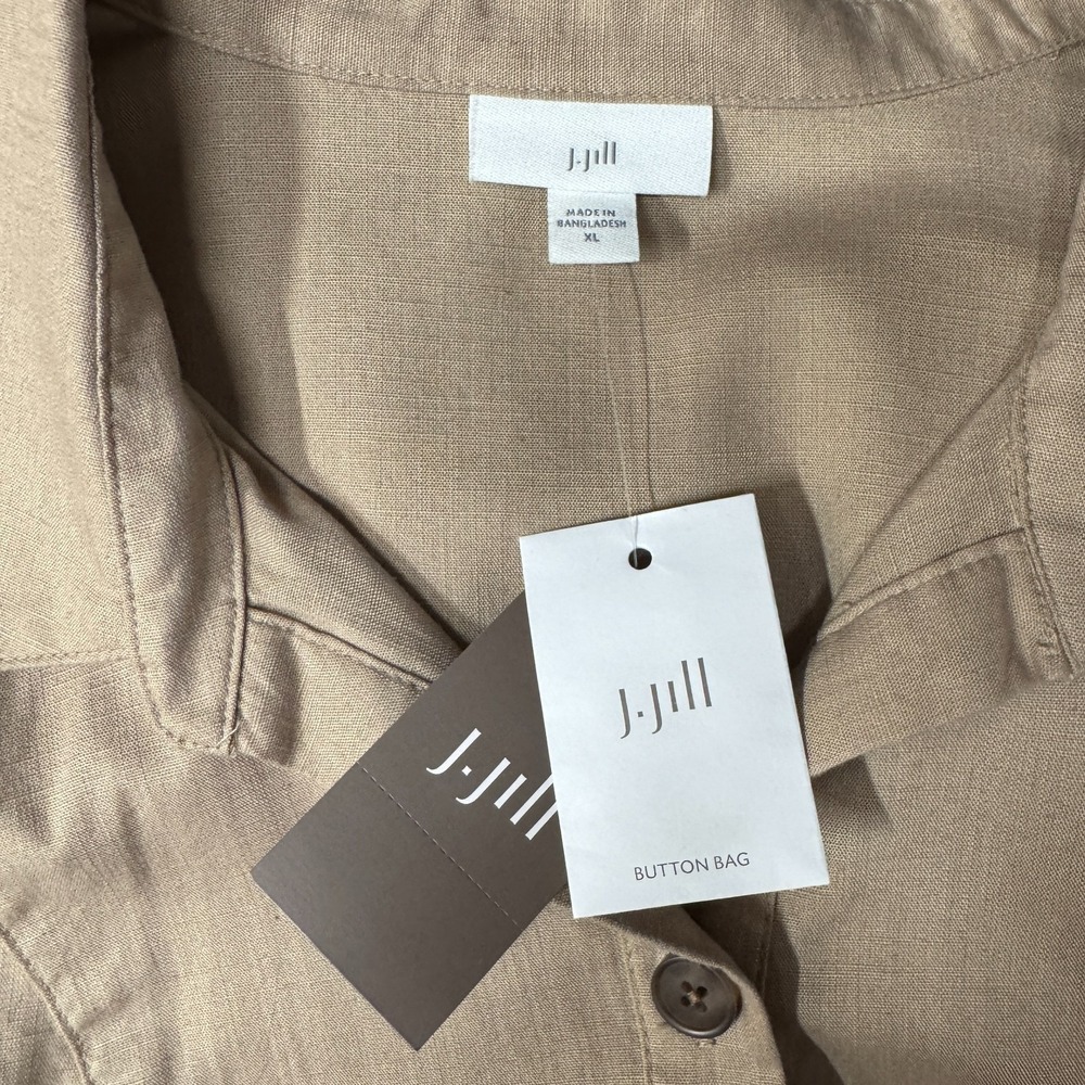 J Jill Button-Front Maxi Dress, Size XL, A-Line, Cap Sleeves, Tencel Cotton NEW - Picture 8 of 11